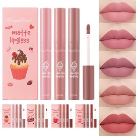 Set 9 Labiales Matte Larga Duración Maquillaje Waterproof Juego de brillo de labios de 3 piezas, Pintalabios líquido de larga duración, resistente al agua, mate, terciopelo, antiadherente, maquillaje (Surtido (A, B & D))