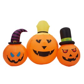 3Pack Pumpkins Inflatables Outdoor Decoration with Build-in LED Light-7.9''Blow Up Yard Decoration Clearance for Holiday/Party/Yard/Garden