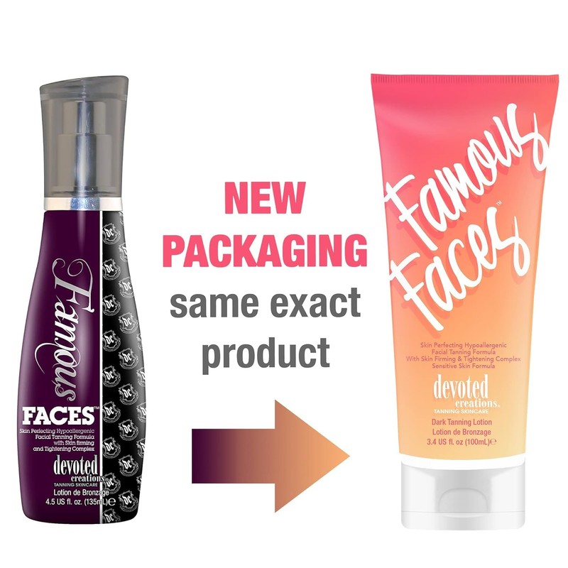 Devoted Creations Famous Faces Skin Perfecting Hypoallergenic Facial Tanning Lotion,