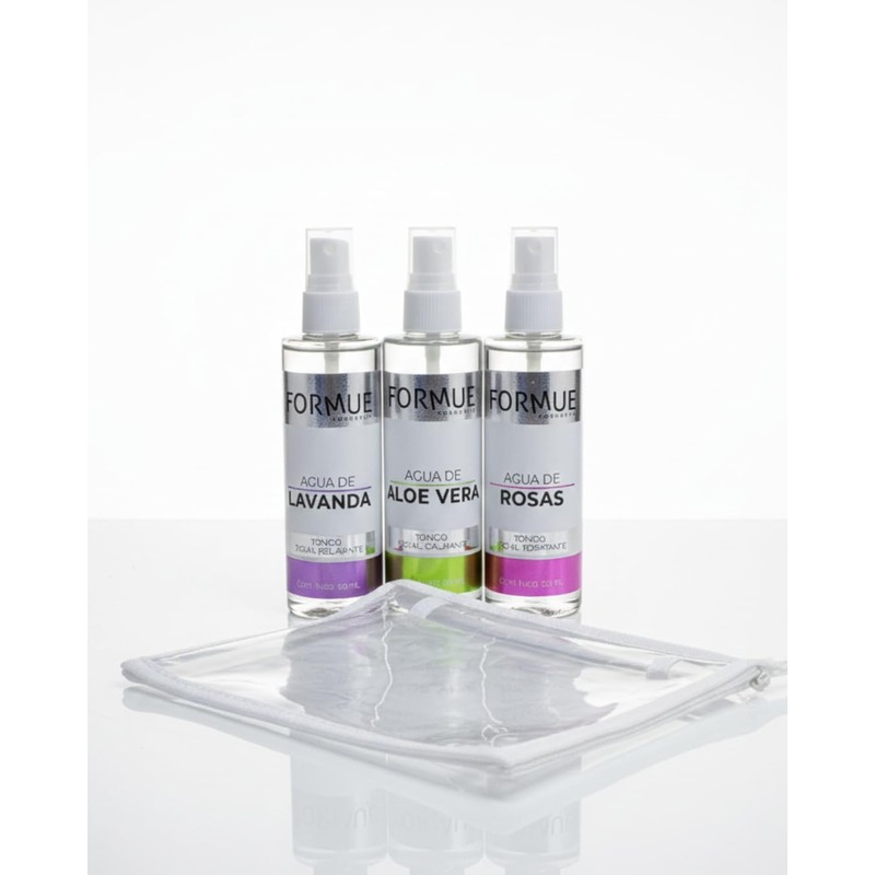 Kit de aguas aloe vera, rosas y lavanda Formue 120