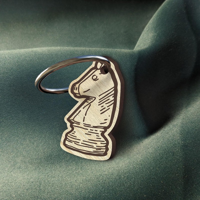 Schach Schlüsselanhänger handgemacht aus Holz, Glücksbringer, Schachgeschenk, Geschenk für Schachspieler,