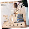 STOBOK Unique Wooden Guestbook Sign Birthday Decor Number Sign Desk