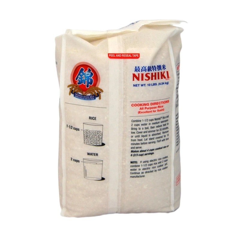 Nishiki Premium Sushi Rice, White, 10 Pound (Pack of 1)