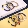 YAHPERN 7 Pack Basketball Bracelets for Women Stackable Heishi Beaded