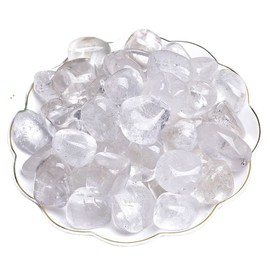 Clear Quartz Healing Crystal Stones, 1.25-2.0" Large Reiki Healing Gemstones Natural Tumbled Polished Stones for Energy Witchcraft Therapy Meditation