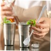 ULTECHNOVO Versatile 5pcs Stainless Steel Square Head Spoons Long Handle