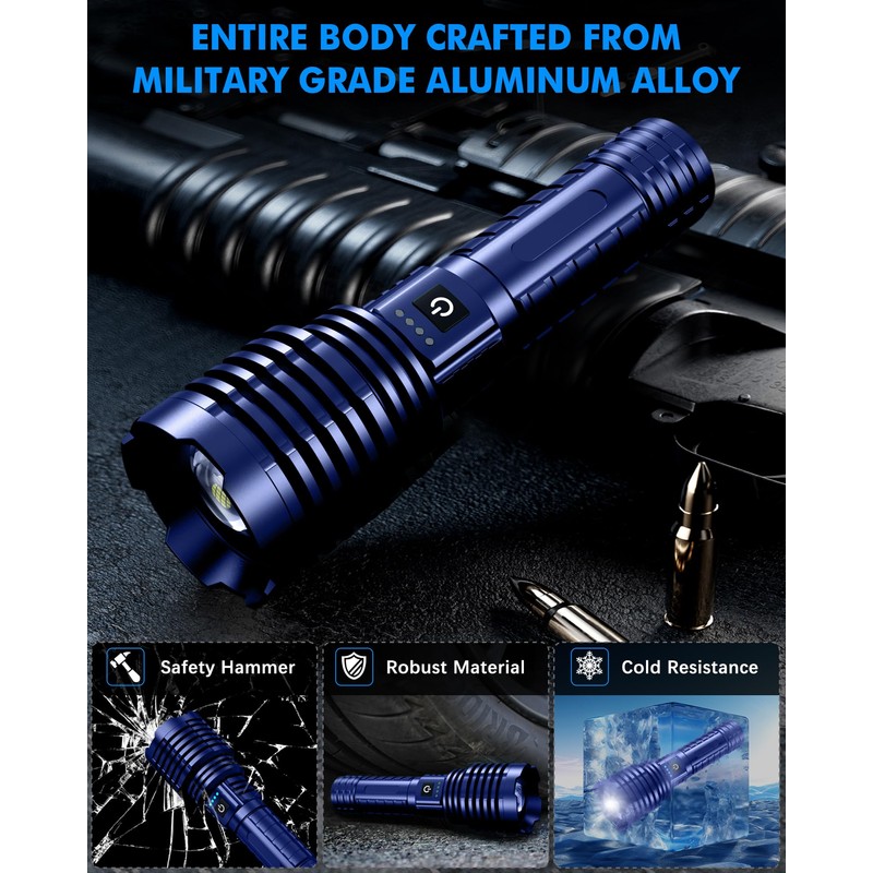Grentay Super Bright Rechargeable LED Flashlights, 2500,000 True High Lumens,