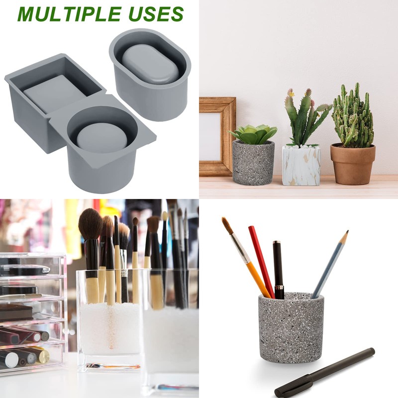 3 Pack Concrete Molds Silicone Planter Mold for Cement Pot