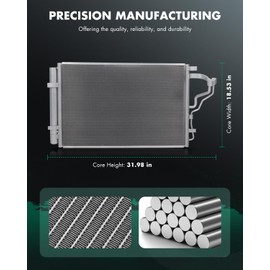 SCITOO Air Conditioning A/C Condenser for 2014-2016 for Hyundai for Elantra 1.8L 2014-2016 for Hyundai for Elantra 2.0L 2014 for Hyundai for Elantra Coupe 2.0L; Replace: 4519