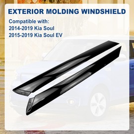 Exterior Molding Windshield A Pillar Outer Trim Garnish Driver Passenger Side Compatible with 2014-2019 Kia Soul 86170B2000 86180B2000 2PCS