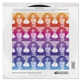 John Lennon 1940-1980, Creative Genuine, Conmemorative (Hoja de 16) Sellos postales de primera clase Mail Forever 2018 Scott #5315