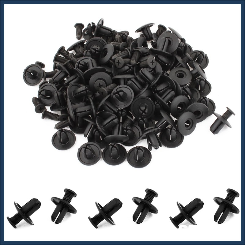 INFINAUTO 100 Pcs 8mm Hole Plastic Screw in Fastener Rivets