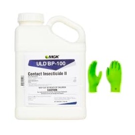ULD BP 100 Fogger Insecticide, 1 Gallon, Oil-Based Pyrethrin Concentrate, 1% Pyrethrins with 2% PBO, ULV Space Spray, with USA Supply Protective Gloves