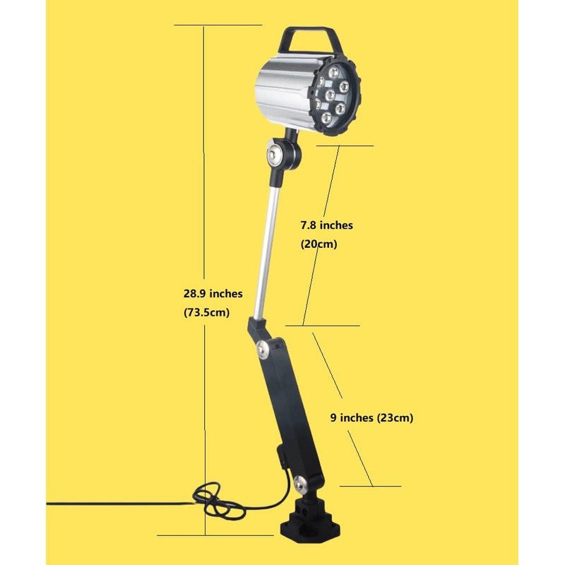 XUNDE 7W 110V-220V IP68 Machine Lighting Adjustable Aluminum Alloy LED