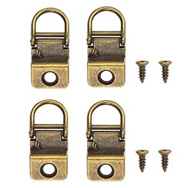 HangZ 25lb. Canvas Flat Mount Wire 1 Hole D Ring (50-Pack)