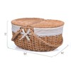 Wicker Picnic Basket with Lid and Handle Sturdy Woven Body