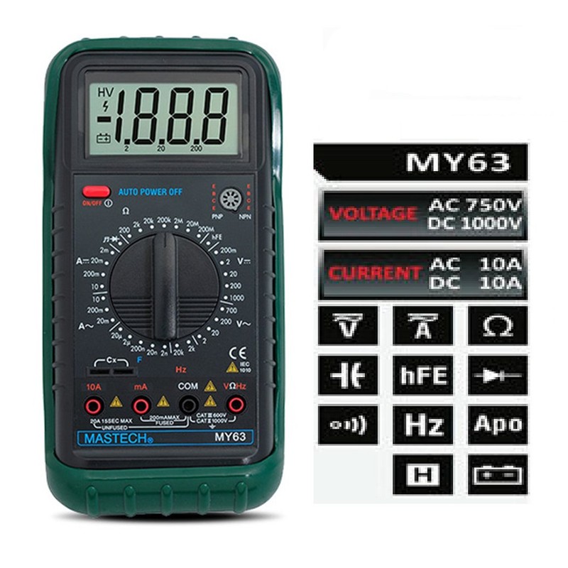 GOFO Jump 2000 Counts Digital Multimeter DMM w/Temperature Capacity and