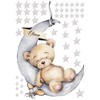 V300 Bear on the Moon Wall Sticker with Name of