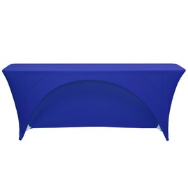 Your Chair Covers - Stretch Spandex 6 Ft Open Back Rectangular Table Cover Royal Blue, 72" Length x 30" Width x 30" Height Fitted Tablecloth for Standard Folding Tables