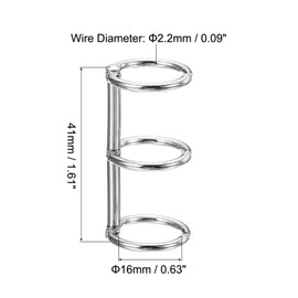 PATIKIL 0.63" Dia 3-Rings Book Rings, 6 Pack Metal Binder Rings Loose Leaf Ring Detachable for Office Desk Calendar Photo Album, Silver Tone