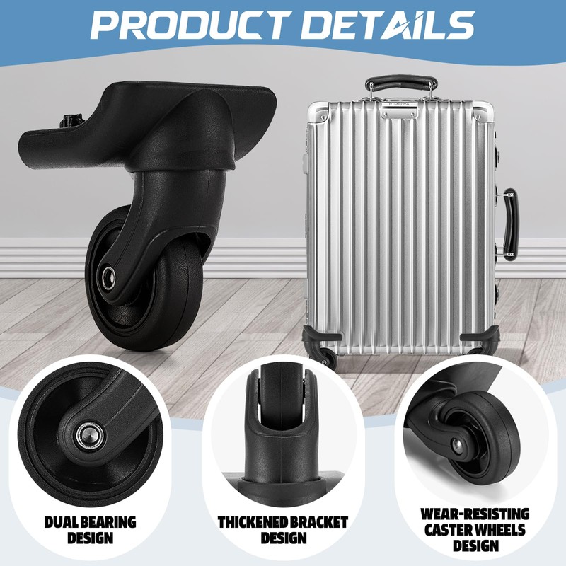 ziyue 5 Pack Luggage Wheels Replacement, 360 Degree Rotation Wheel,
