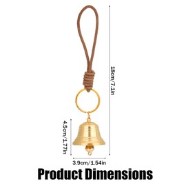 Vintage Brass Hanging Bell for Door Knob Decoration, Small Decorative Bells with Rope for Door Opening Shopkeepers & Home Garden Decor Good Luck (Gold)