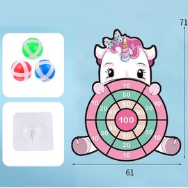 Dusenly Large Unicorn Dart Board for Kids Festival Gifts Boys Girls Unicorn Party Games Play Toys with 12 Sticky Balls
