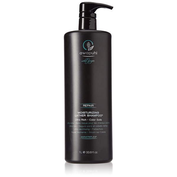 Awapuhi Wild Ginger by Paul Mitchell Nourishing Moisturizing Lather Shampoo, Ultra Rich, Color-Safe Formula, For Dry, Damaged + Color-Treated Hair, 33.8 fl. oz.