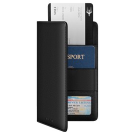 VULKIT Passport Holder Wallet Genuine Leather Top Grade RFID Blocking Travel Wallet for Men & Women
