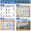 Muzata 50Pack 36" Aluminum Deck Balusters Round Black Deck Railing