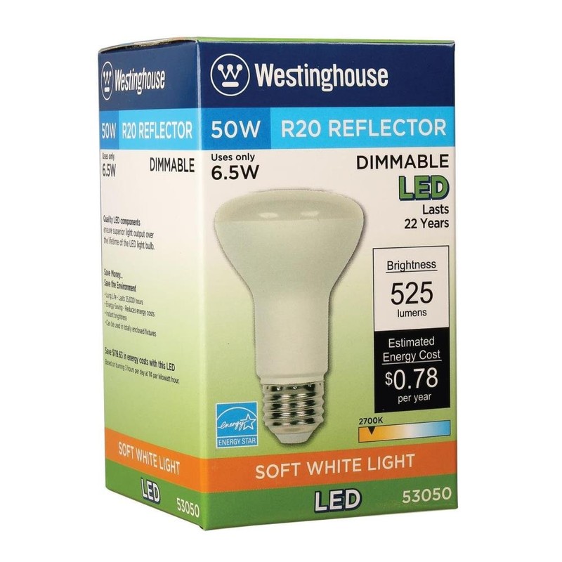 Westinghouse Lighting 5305000 50W Equivalent R20 Flood Dimmable Soft White
