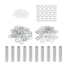 PATIKIL M10 Thread 1.97 Inch Lamp Cable Kit with Lock Nuts Washers Fasteners Assortment Hardware for Chandelier Ceiling Light DIY Galvanised