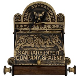 English Sanitary London Toilet Paper Holder in Antique Highlighted Bronze