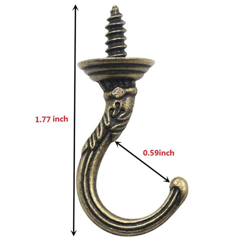 mciskin Vintage Wall Ceiling Screw Hooks, Cup Hooks, Dropped Ceiling