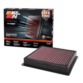 K&N High-Flow Original Lifetime Engine Air Filter: Increase Power: Premium, Washable: Compatible with 2020-2025 FORD: F250, F350, F450, F550, F600, 33-5100