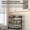 3-Tier Spice Rack Organizer with Knife Holder, Black Metal Counter