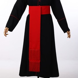 BLESSUME Priest Soutane Roman Choir Cassock Band Cincture Belt