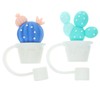 2Pcs Silicone Straw Covers, 0.3in Cactus Shape Straw Toppers Drinking