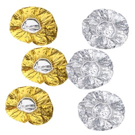Healvian 6pcs Professional Aluminum Foil Hairdressing Caps Heat Insulation Salon Accessories Golden Silver for Hair Dyeing and Conditioning Beauty Salons