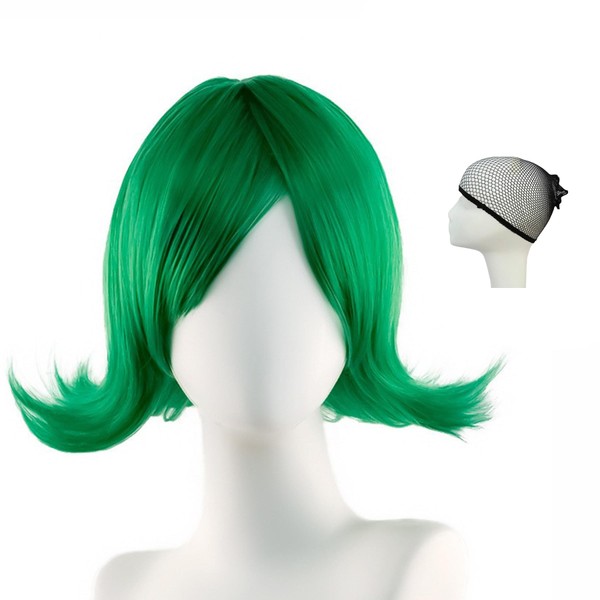 VNIHTT Women's Short Green Wig | Emerald Green Costume Anime