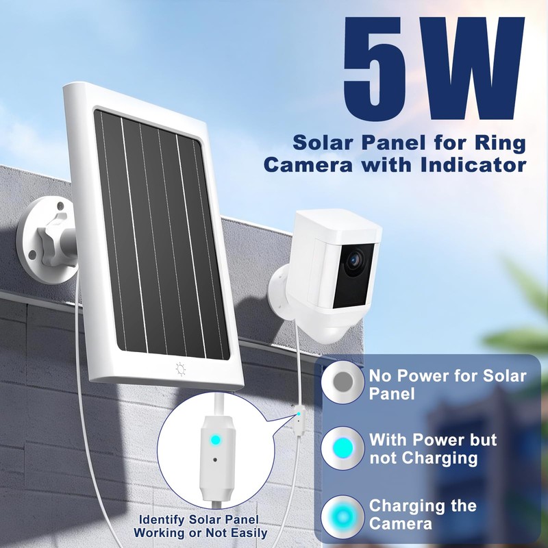 5W Solar Panel for Ring Spotlight Cam Plus/Pro and Stick
