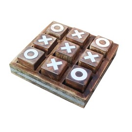 Mango Wood ic Tac Toe Board Games - Ideal for Family Games and Game Night for Adults, Farmhouse Decor for Coffee Table Decor and Unique Gifts for All Occasion