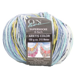 Online Garne Sock Wool 8-Ply Super Sock Merino Colour, Thick Stocking Wool with Colour Gradient for Knitting and Crocheting, Sock Yarn 8-Ply, Suitable for Tumble Drying (3103)