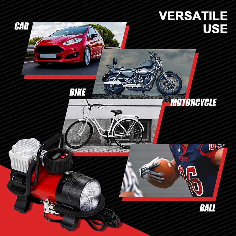 DNA Motoring 12 V 125 PSI LED Flash Light Air