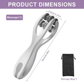 WDKXCN Finger Massager, Pack of 2 Finger Flow, Portable Finger Roller with Handle Body, Hand and Finger Massager with 360° Ball Rolling, Hand Massager for Arthritis and Blood Circulation, Grey