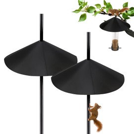 BULFULL 24 Inch 2PC Metal Squirrel Baffle for Bird Feeder Pole, 2-in-1 Large Outdoor Squirrel Baffles for Pole Mount and Shepherd’s Hook, Hanging Baffle Feeders to Deter Squirrels or Small Animals