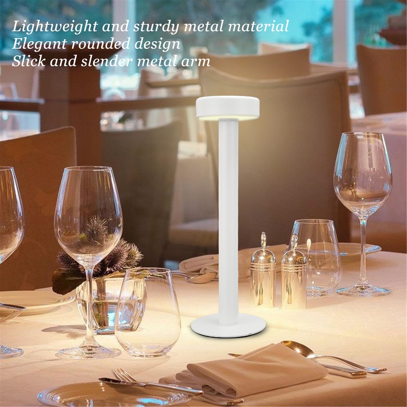 Cordless Table Lamp Modern Style Touch Control Stepless Dimming Rechargeable