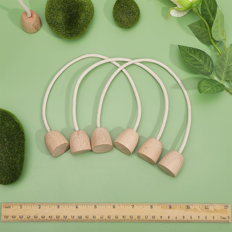 CHGCRAFT 6Pcs Cotton Rope Croquet Wickets with Wood Base for