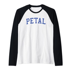 Vintage Petal MS Distressed Blue Varsity Style Raglan Baseball Tee