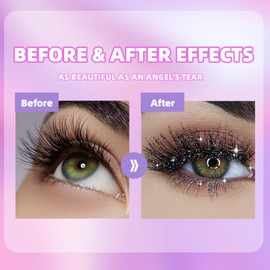 Hppsctink 3.8 g White Eyeshadow and 3.2 g Mascara, Sequin Glitter Snowflake Mascara, Waterproof, Smudgeproof, Sparkling Eyeshadow